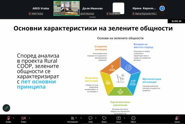 CCI Vratsa Organised Two Online Stakeholder Meetings on Green Communities and Future Regional Development under the Rural COOP Project